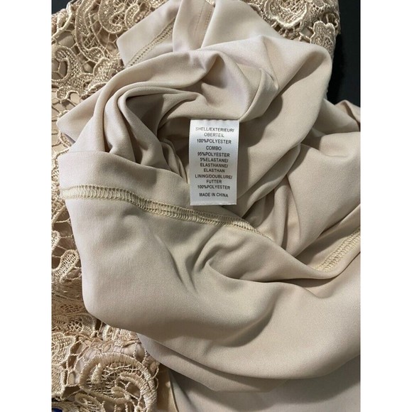 Adrianna Papell Womens Gold Champagne Lace Dress Size 6 - Picture 9 of 12